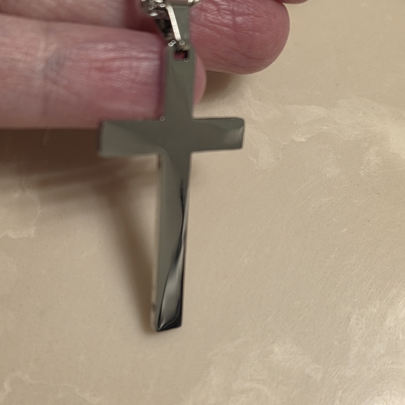 Men's Stainless Steel Cross Necklace - Picture 5 of 7